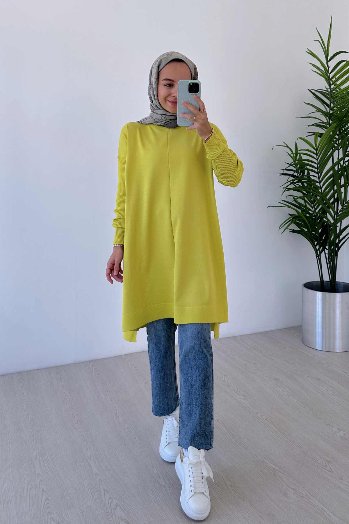 Mira Mercerized Tunic - Oil Green