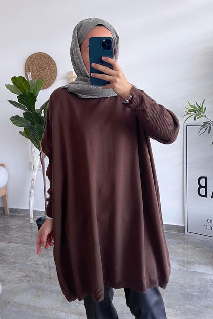 Oversize Colored Sweater - Brown