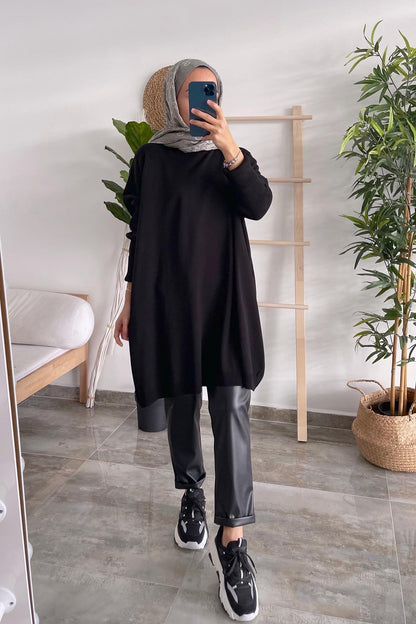 Oversize Colored Sweater - Black