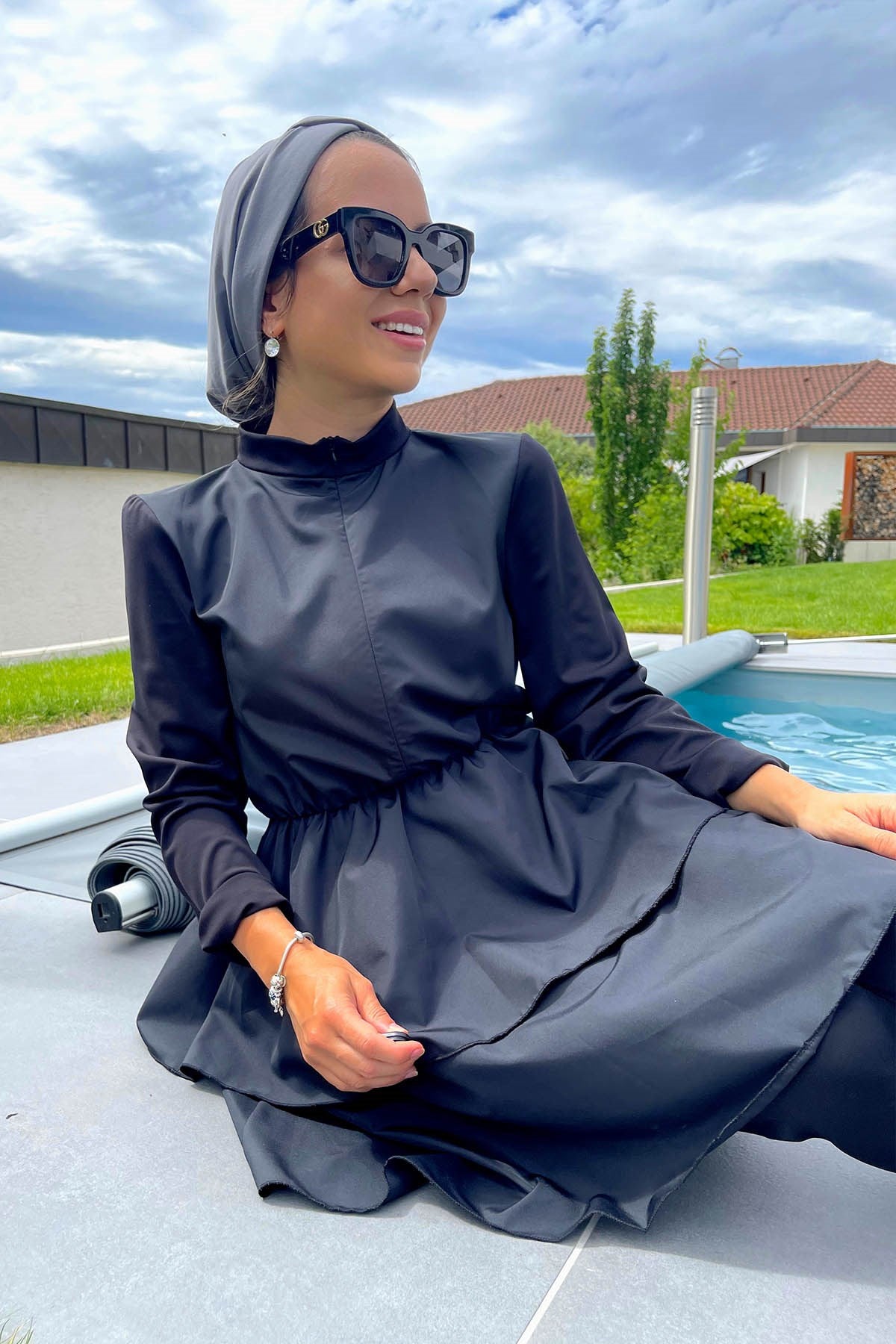 Princess Hijab Swimsuit/Burkini - Black