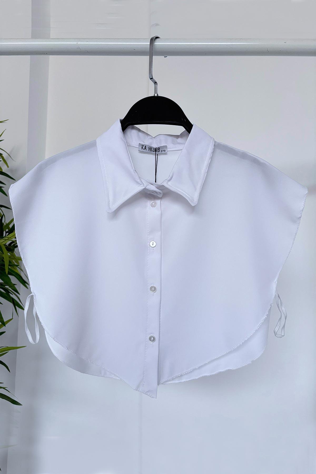 Faux Shirt Collar Neck Brace - White