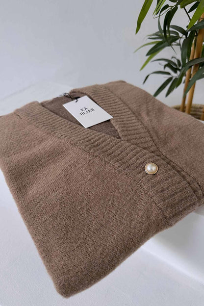 Bearded Soft Cardigan - Brown