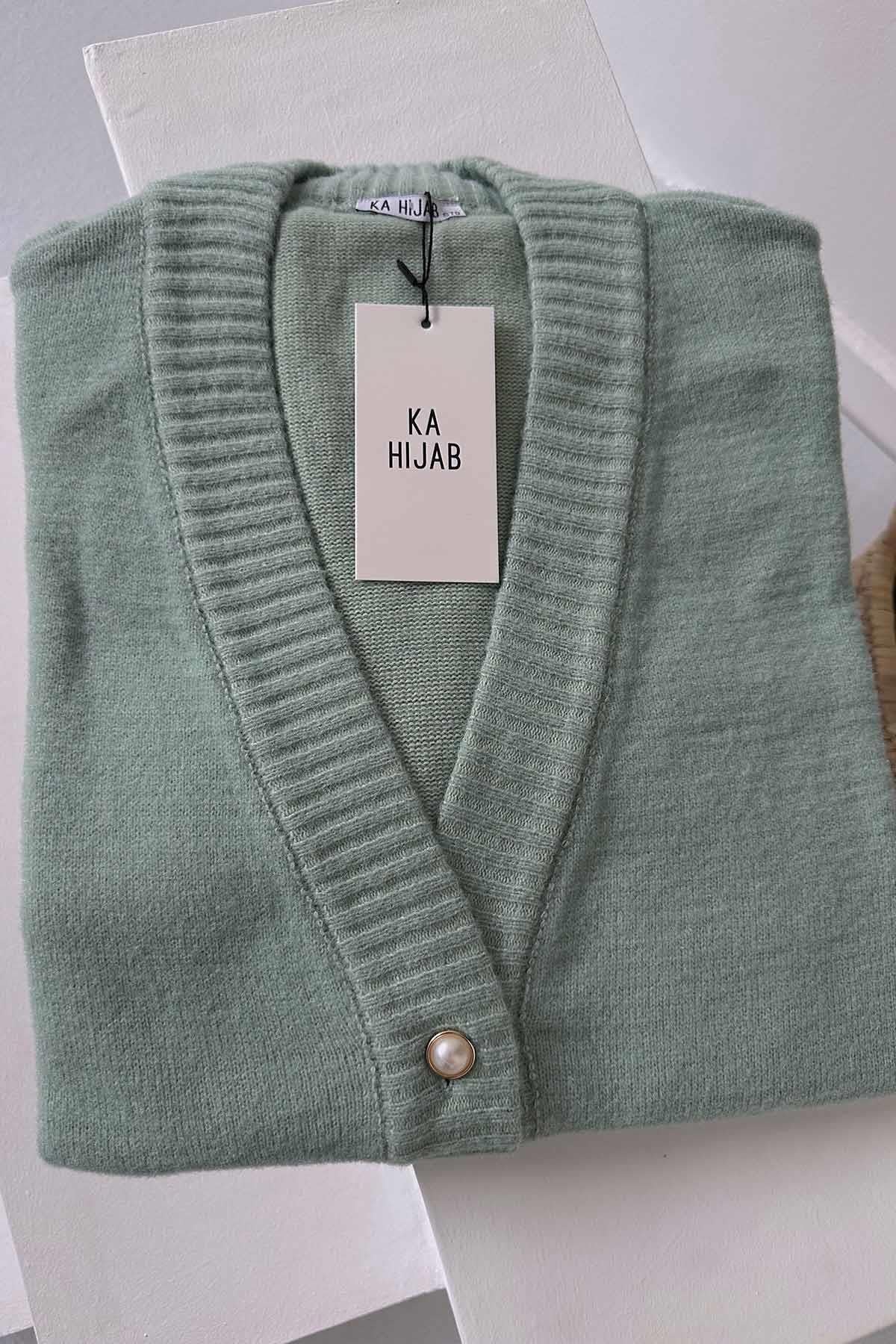 Bearded Soft Cardigan - Mint Green