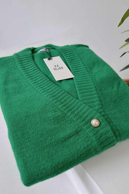 Bearded Soft Cardigan - Green