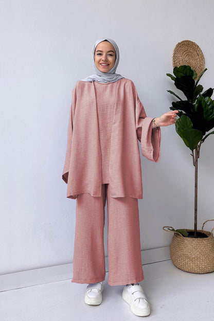 Triple Linen Suit - Dried Rose