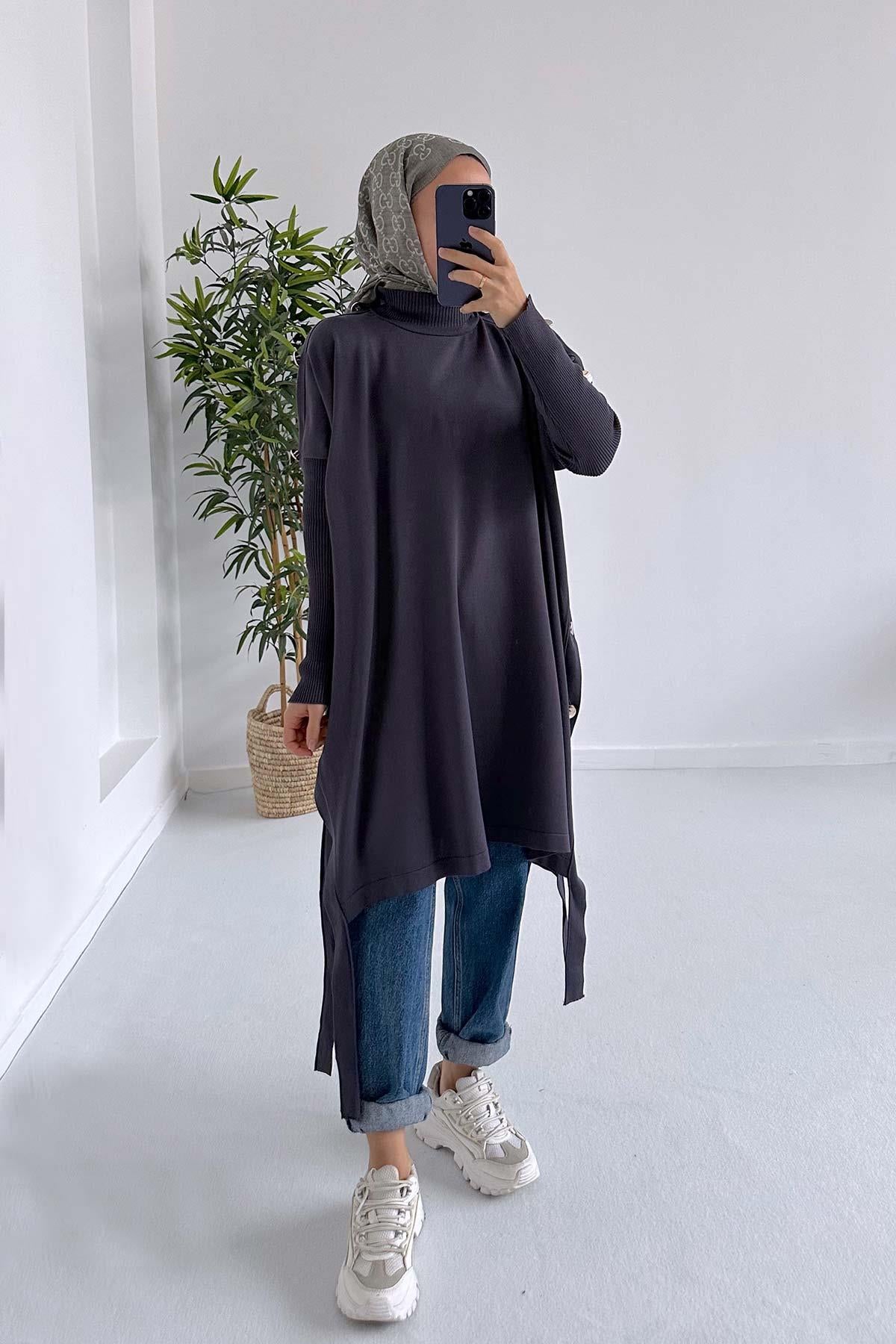 Mercerized Poncho - Smoked Colored