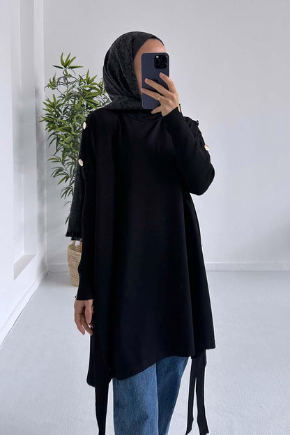 Mercerized Poncho - Black