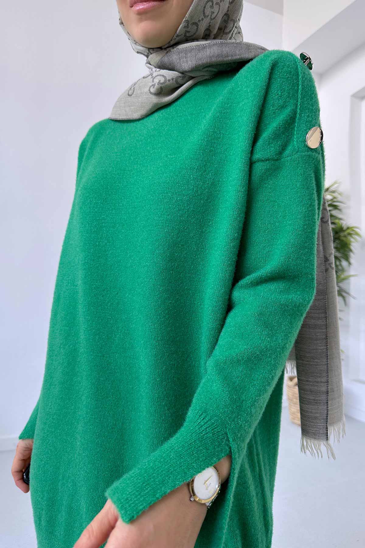 Soft Button Tunic - Green