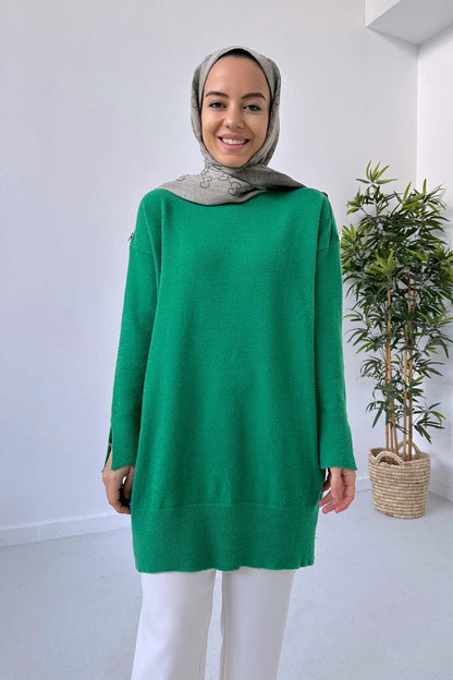 Soft Button Tunic - Green