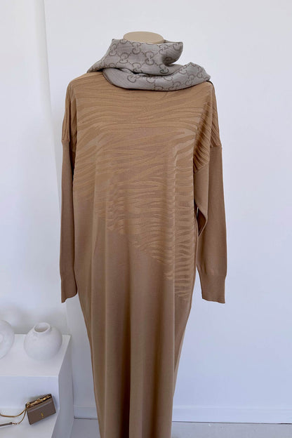 Zebra Mercerized Dress - Coffee Milk