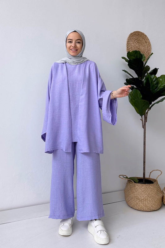 Triple Linen Suit - Violet