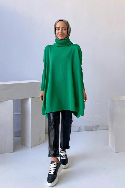 Oversize Mercerized Tunic - Green