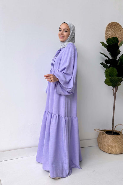 Slack Linen Dress - Violet