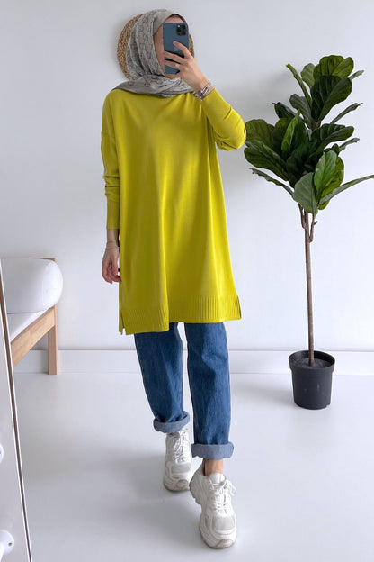 Line Mercerized Tunic - Oil Green