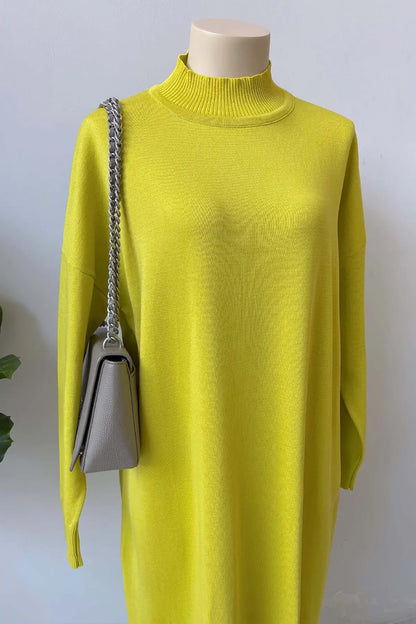 Mercerized Knitwear Dress - Oil Green