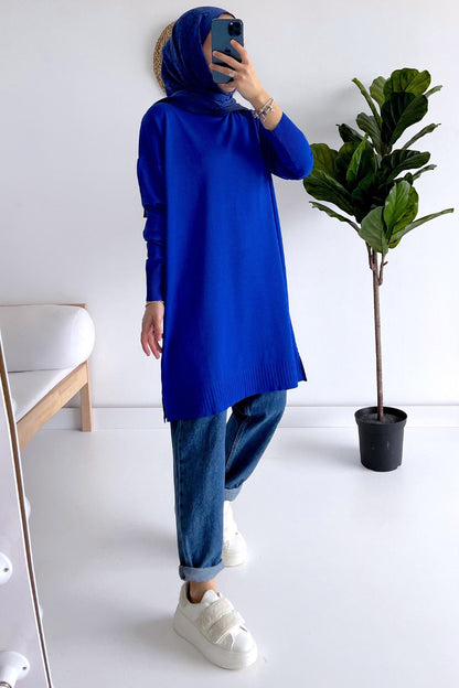 Line Mercerized Tunic - Saxe