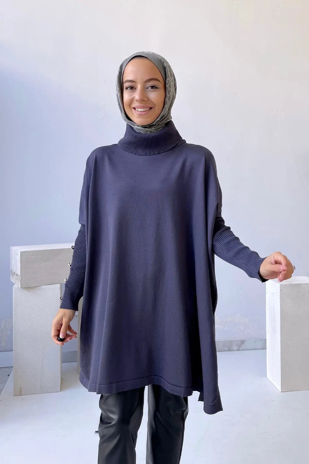 Oversize Mercerized Tunic - Smoked Colored