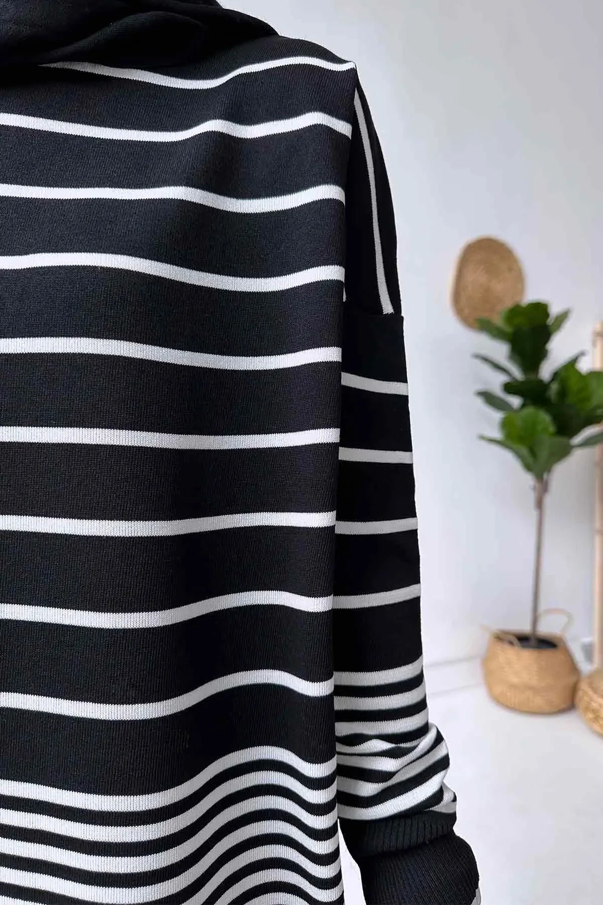 Bns Striped Mercerized Tunic - Black/White