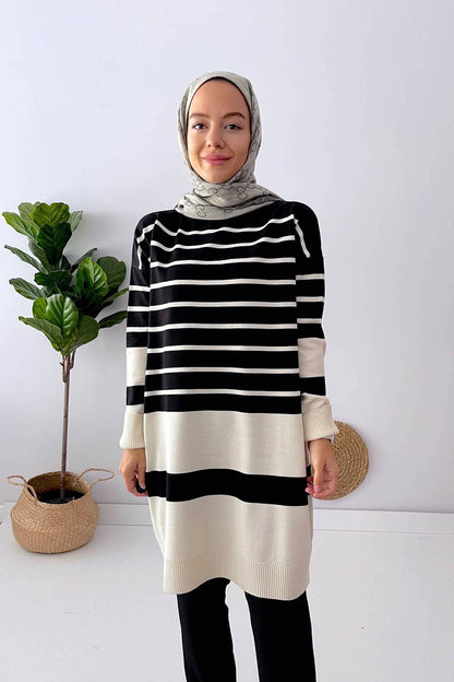 Holy Striped Knitwear Tunic - Black