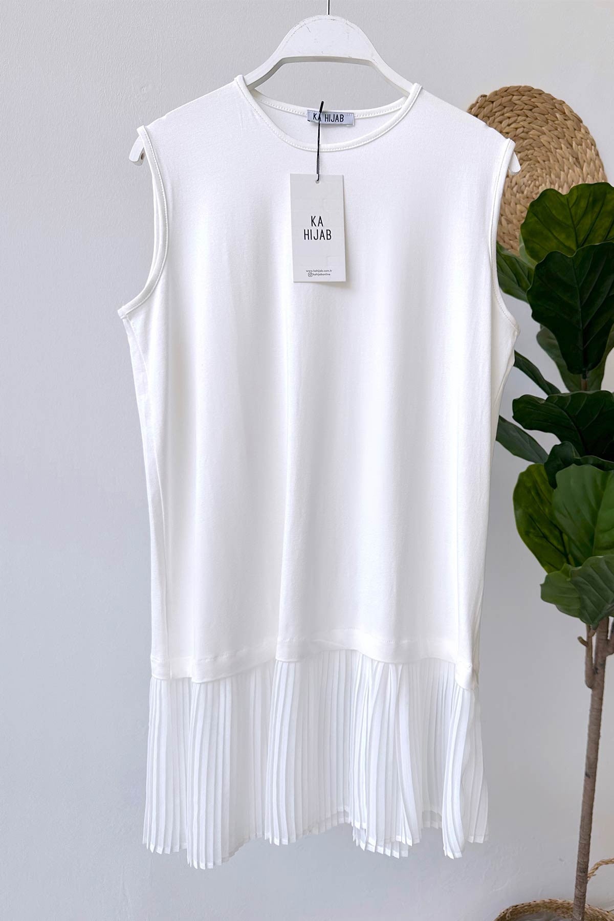 Tulle Detail Tunic Underwear - White