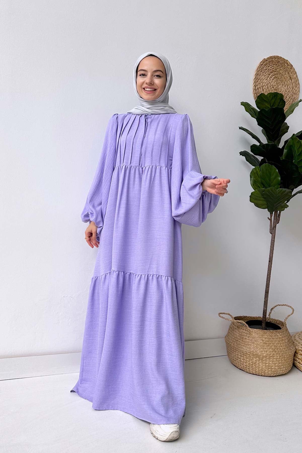 Slack Linen Dress - Violet