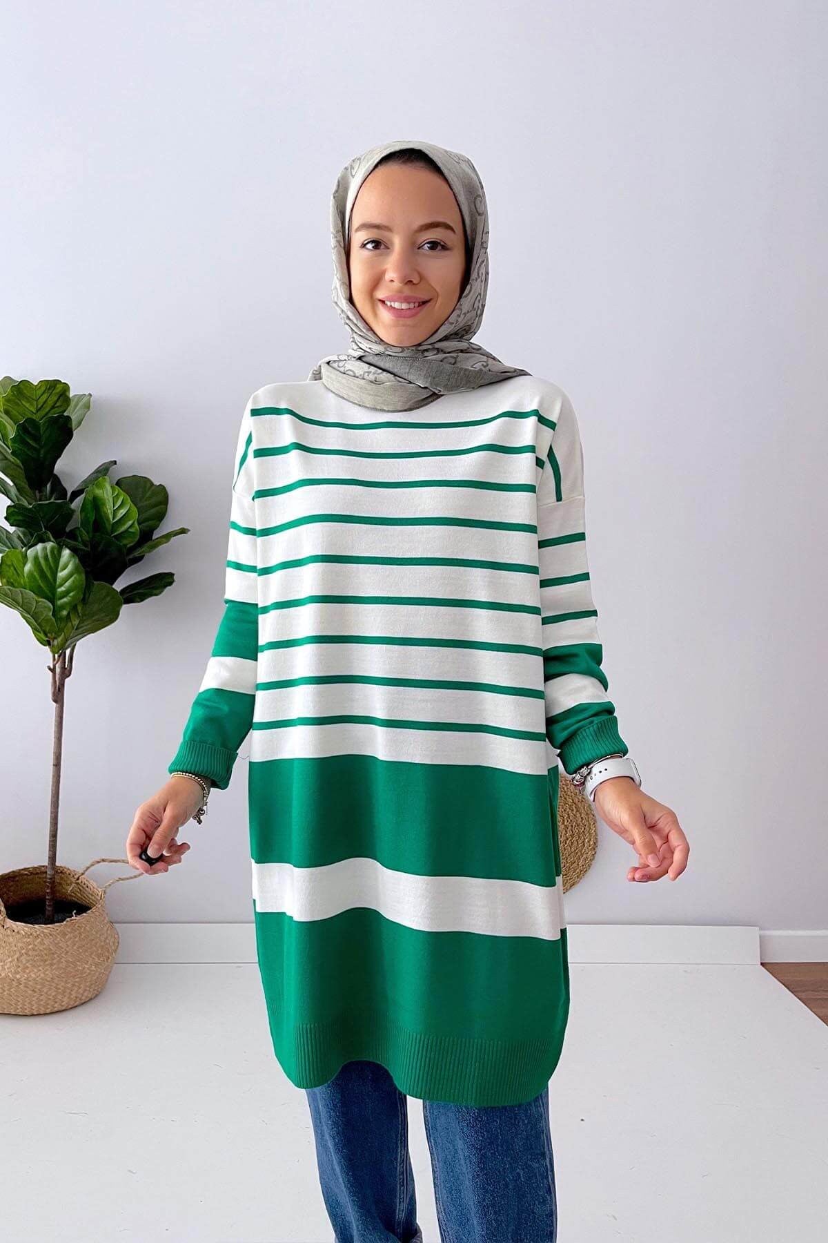 Holy Striped Knitwear Tunic - Green