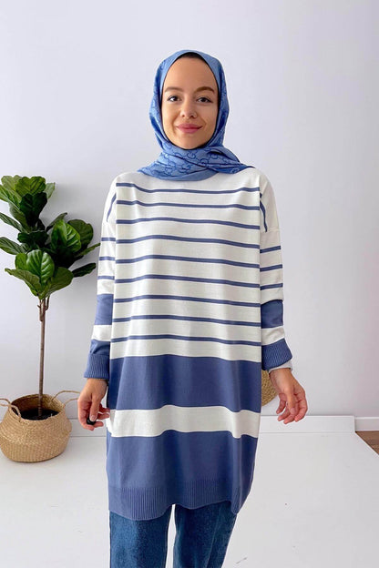 Holy Striped Knitwear Tunic - Indigo