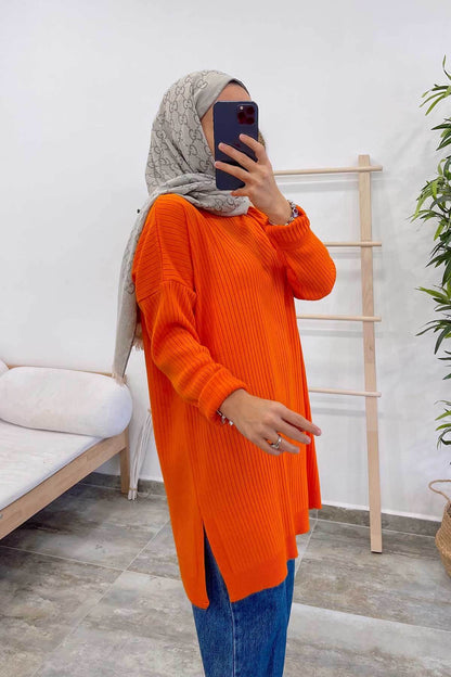 Anje Knitwear Tunic - Orange