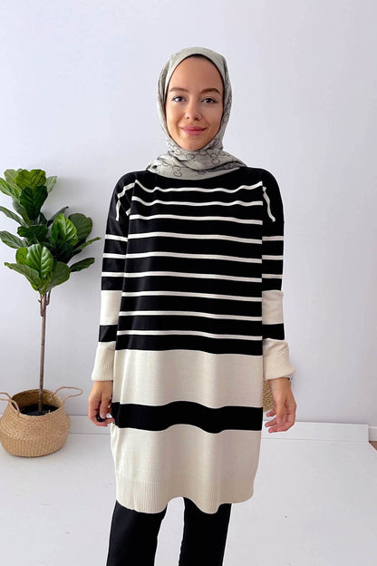 Holy Striped Knitwear Tunic - Black