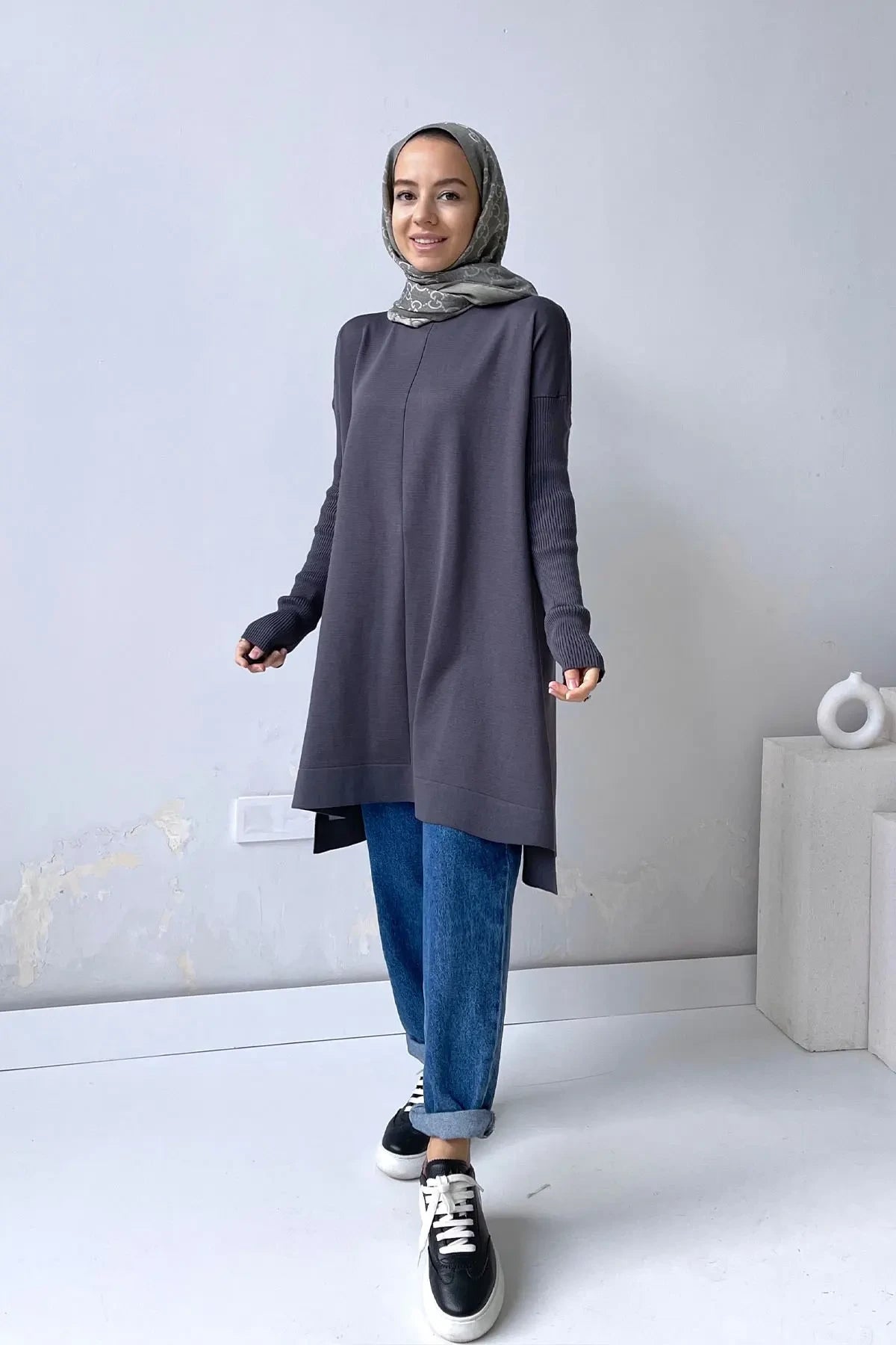 Mira Mercerized Tunic - Smoked Colored