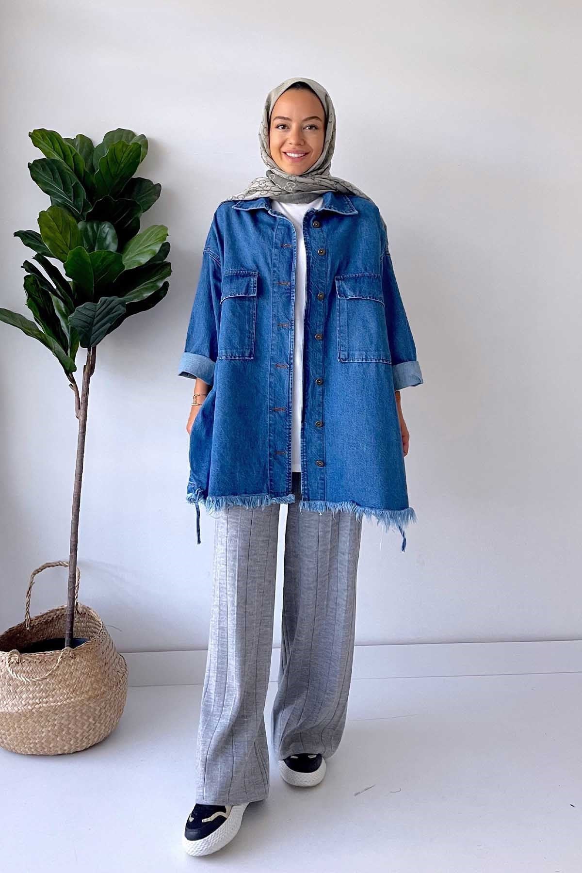 Oversized Jeans Jacket - Blue