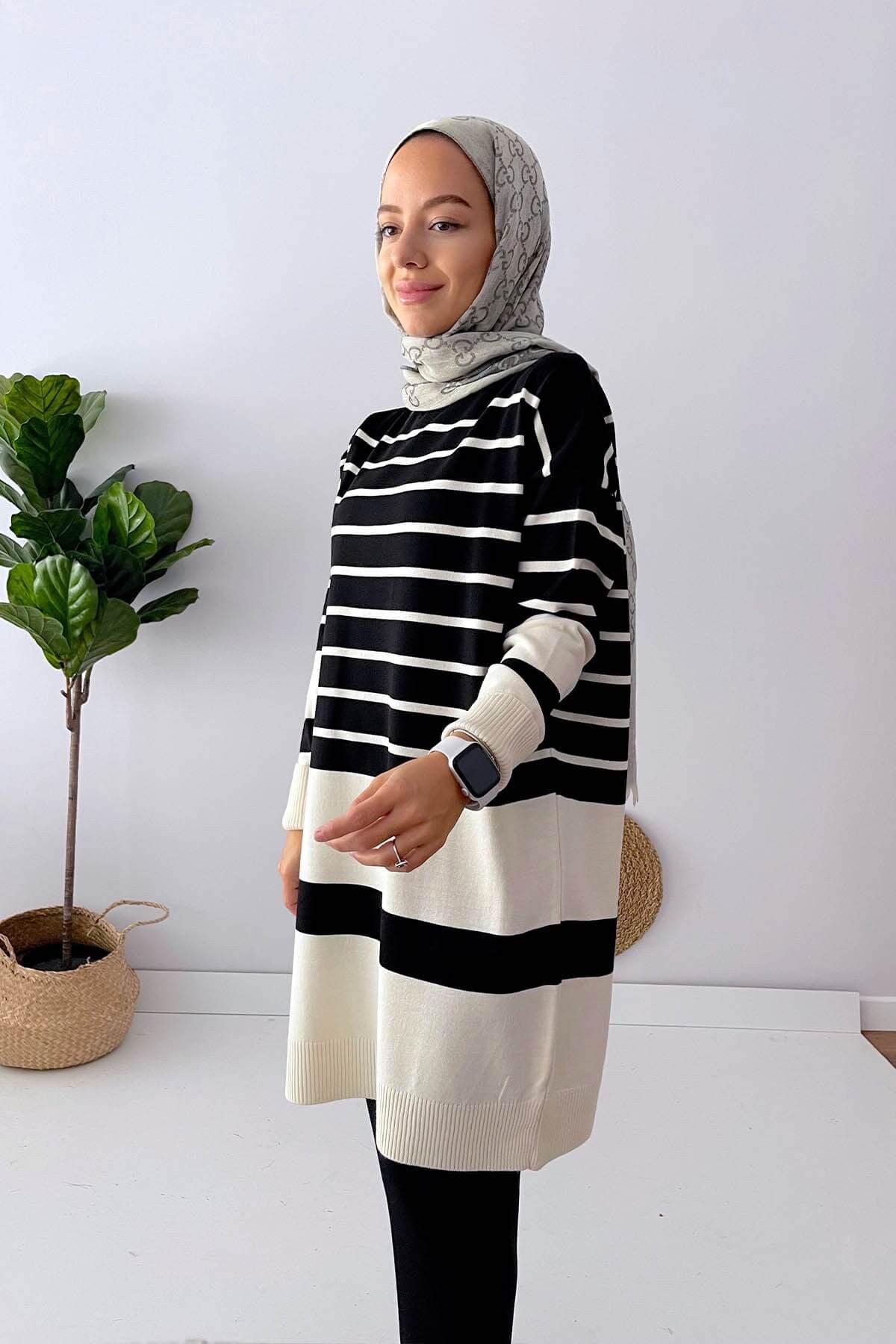 Holy Striped Knitwear Tunic - Black