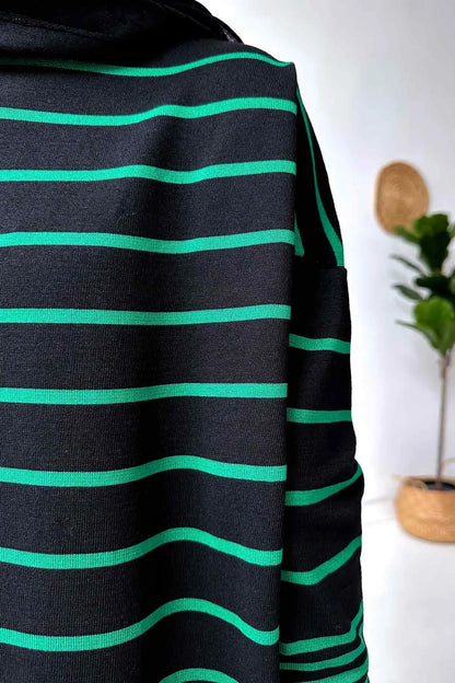 Bns Striped Mercerized Tunic - Black/Green