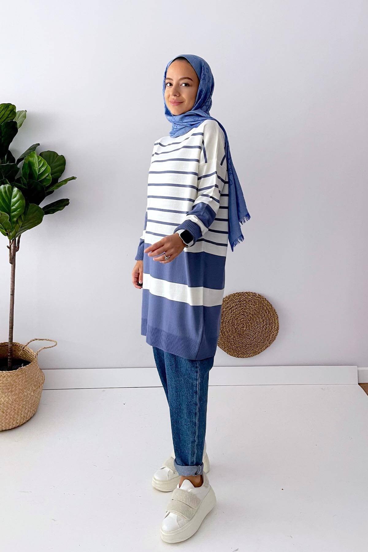 Holy Striped Knitwear Tunic - Indigo