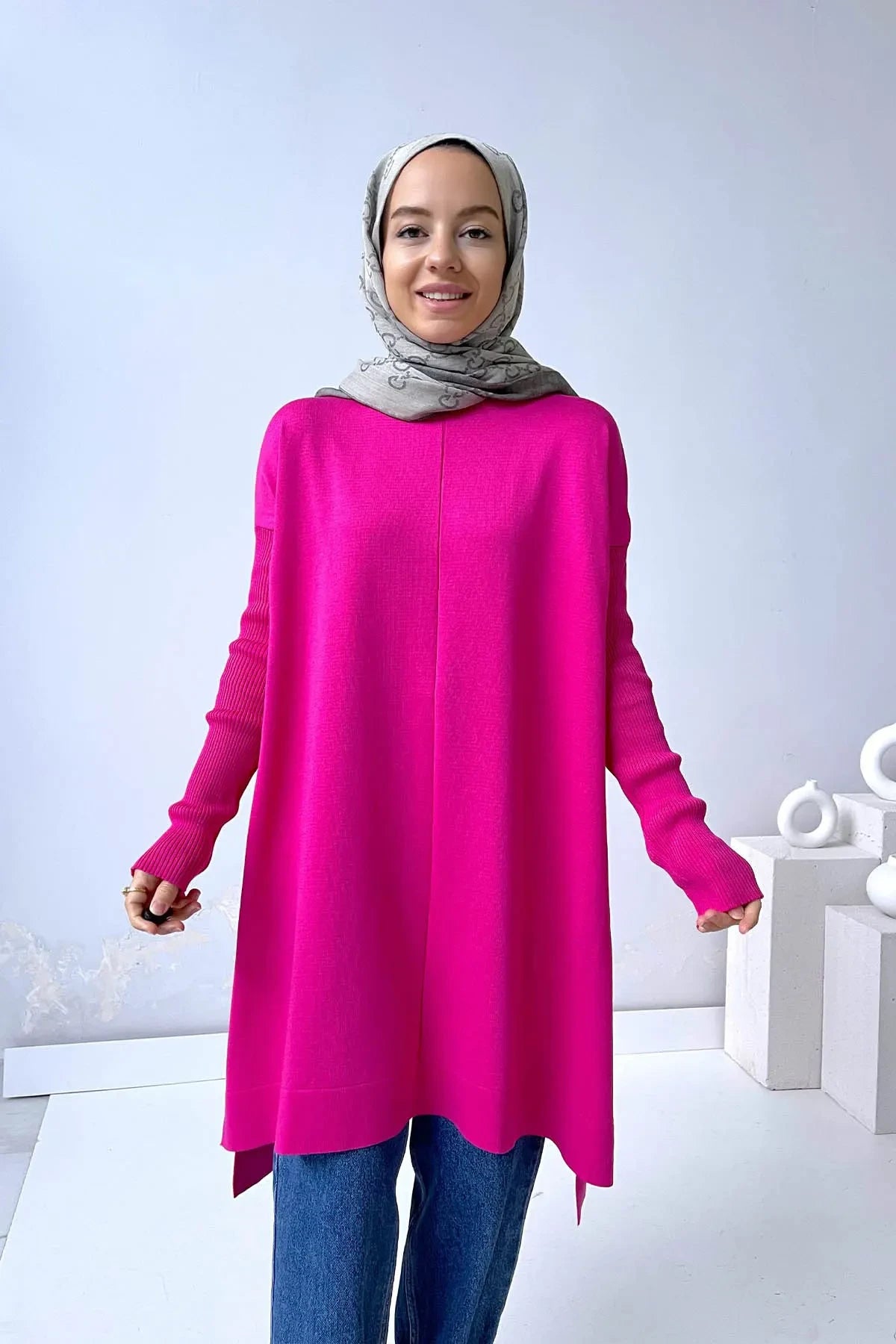 Mira Mercerized Tunic - Fuchsia