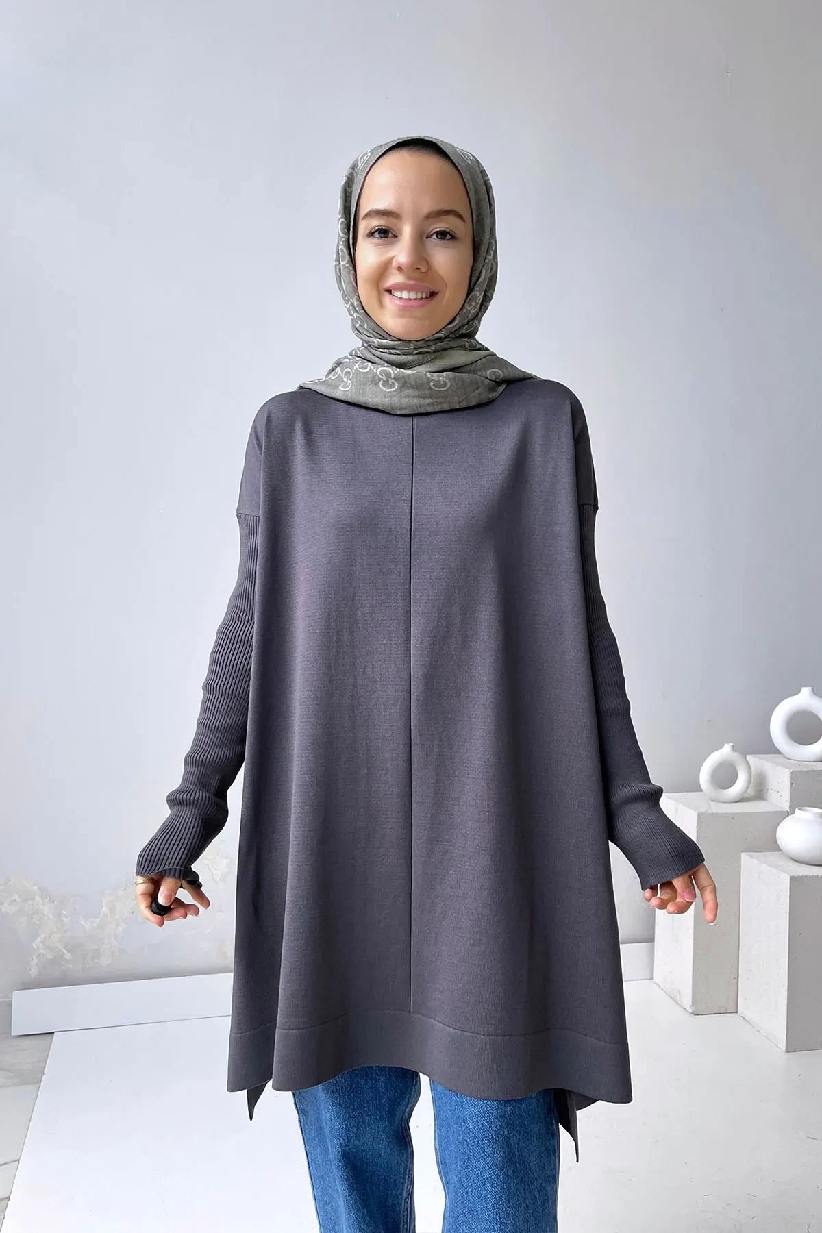 Mira Mercerized Tunic - Smoked Colored