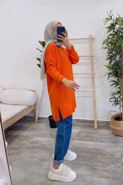 Anje Knitwear Tunic - Orange