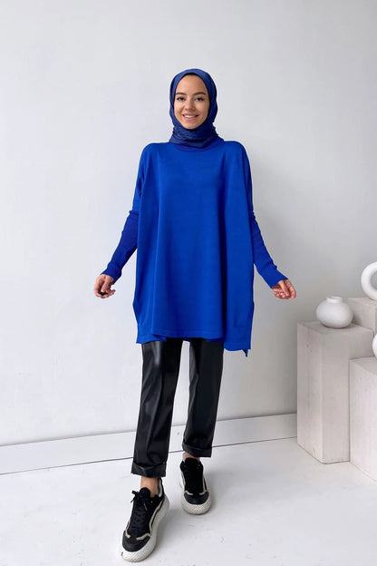 Oversize Mercerized Tunic - Saxe