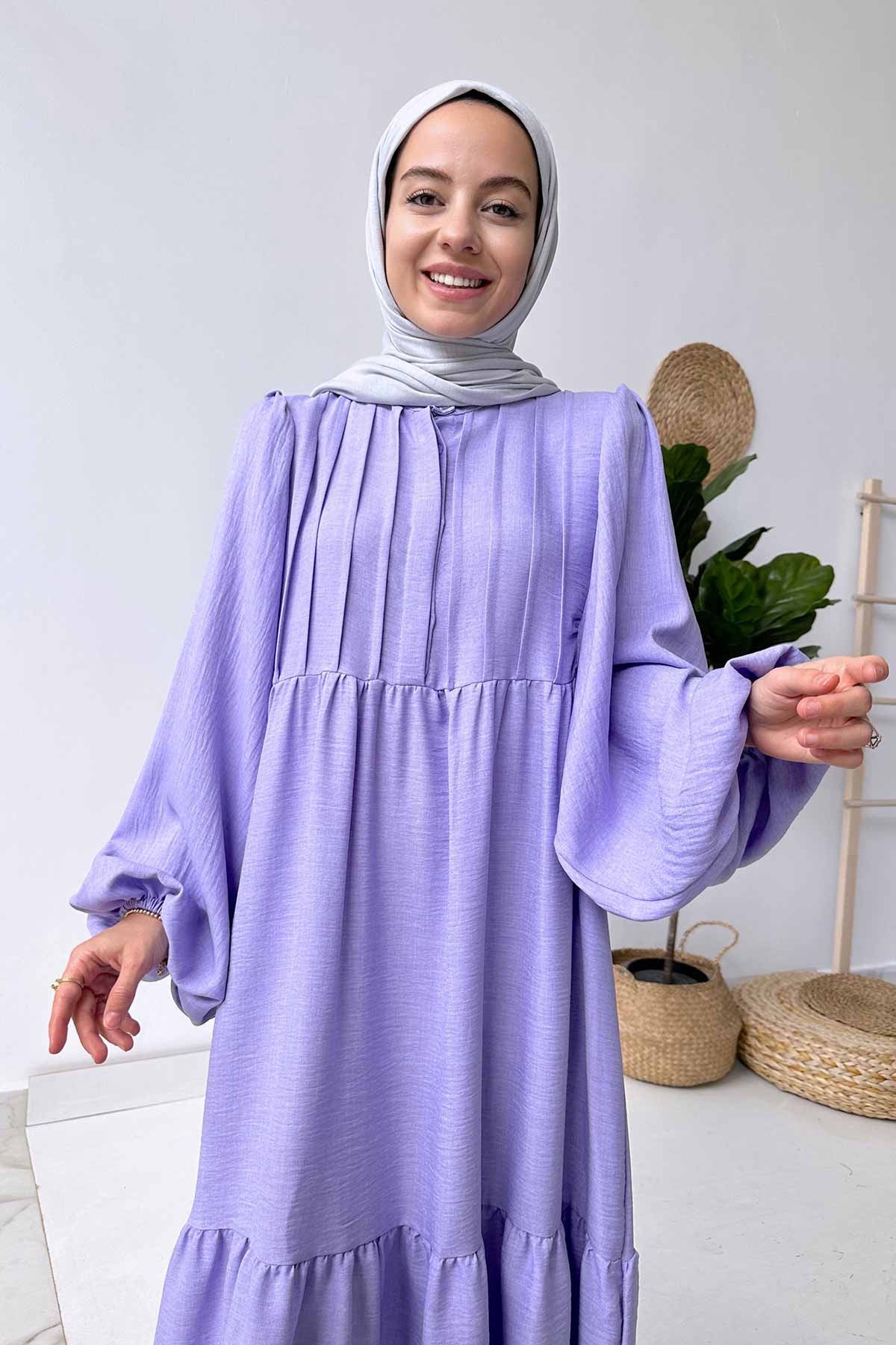 Slack Linen Dress - Violet