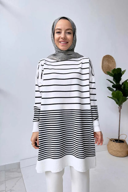 Bns Striped Mercerized Tunic - White