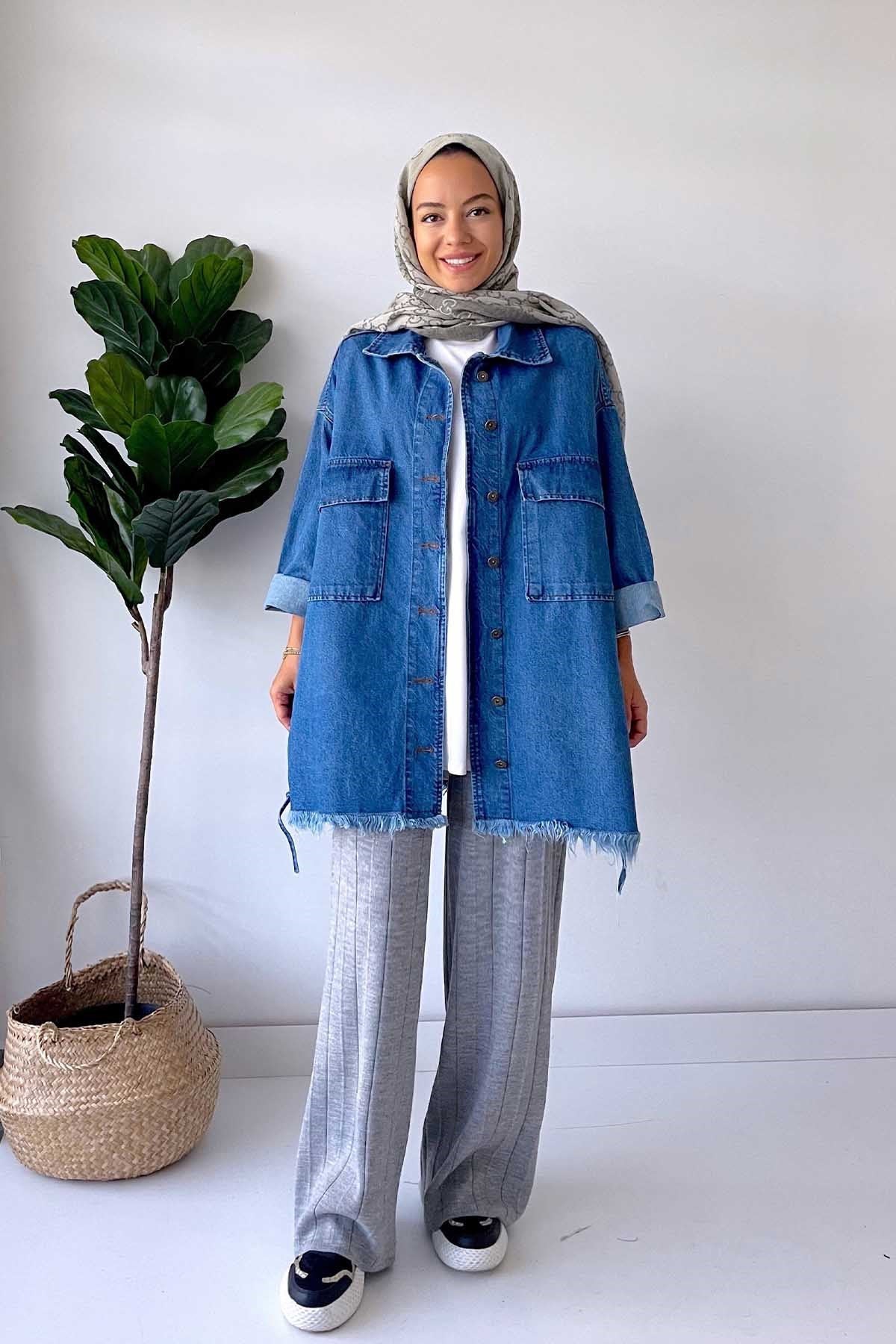 Oversized Jeans Jacket - Blue