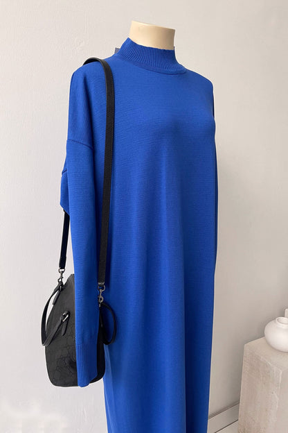 Mercerized Knitwear Dress - Saxe