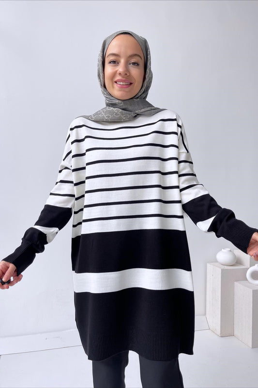 Holy Striped Knitwear Tunic - Black/White