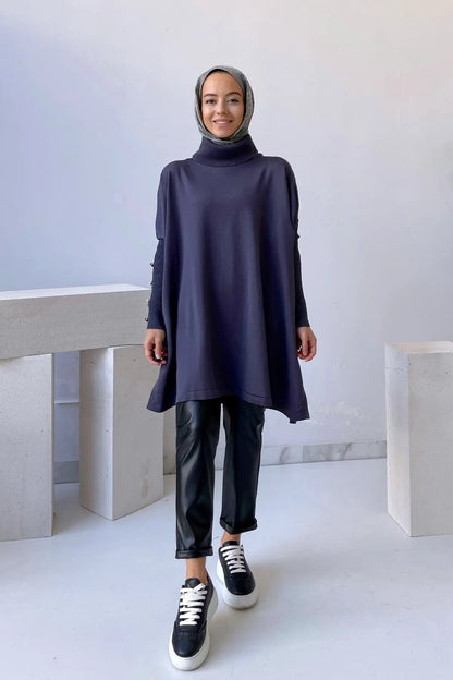 Oversize Mercerized Tunic - Smoked Colored