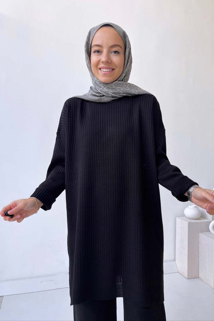 Anje Knitwear Tunic - Black