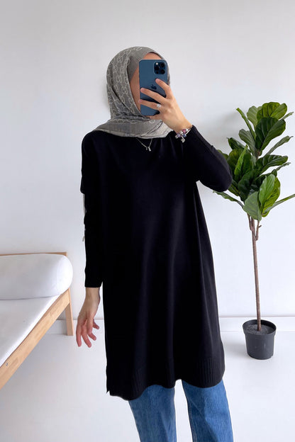 Line Mercerized Tunic - Black