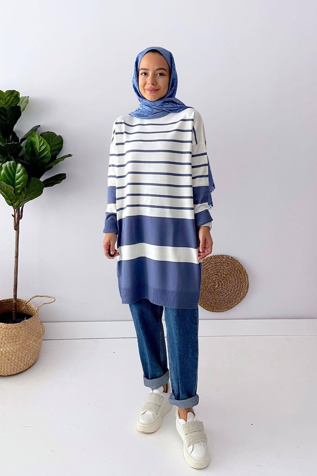 Holy Striped Knitwear Tunic - Indigo