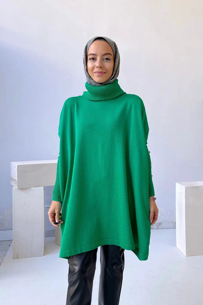 Oversize Mercerized Tunic - Green