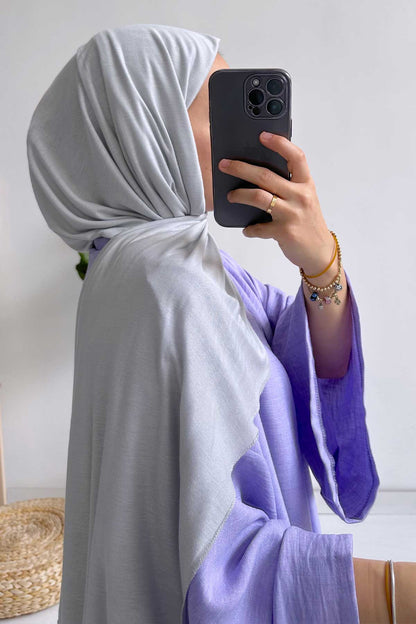 Combed Cotton Shawl - Soft Grey