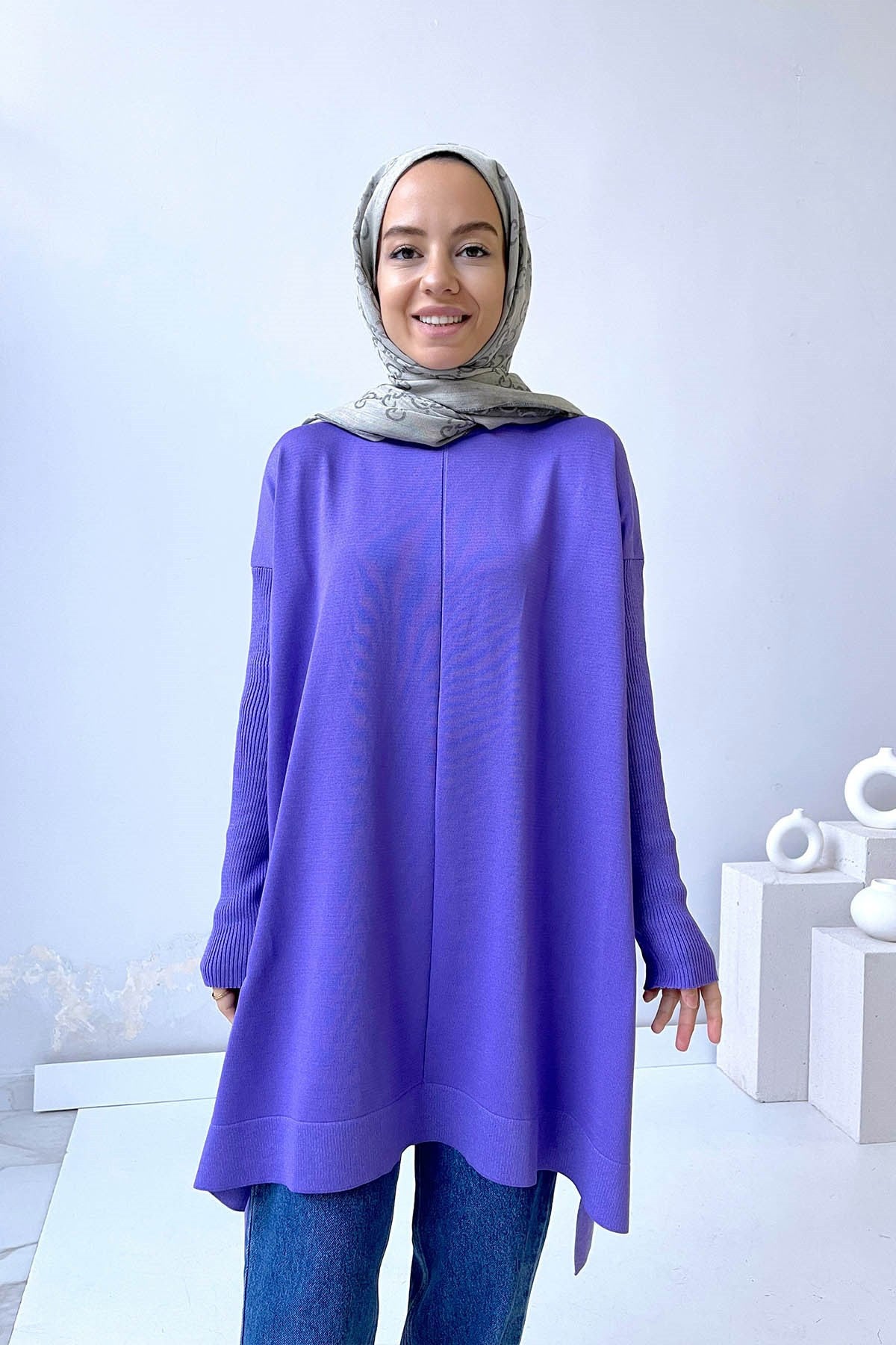 Mira Mercerized Tunic - Violet